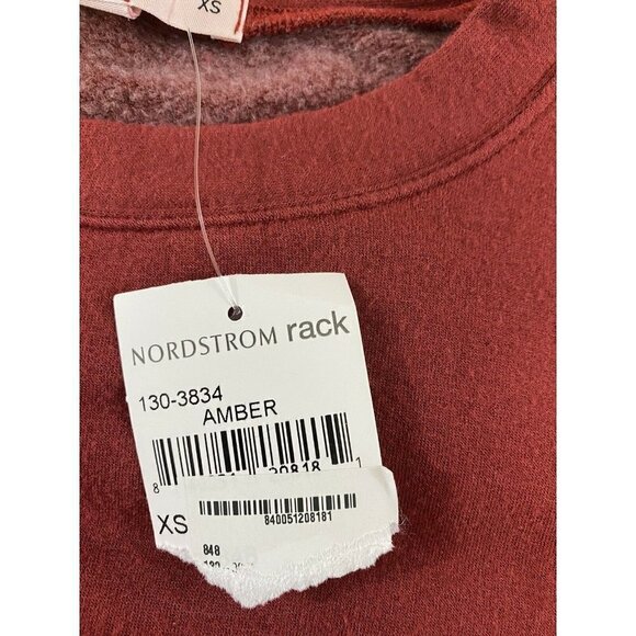 NWT Sateside Nordstrom Women's Modal Short Sleeve Front Twist Amber Sweater - XS - Picture 5 of 12
